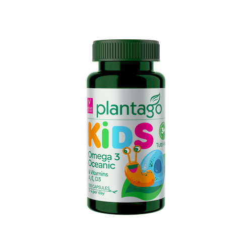 фотография Plantago Omega 3 Oceanic KIDS, Детская Омега 3 жевательные капсулы» со вкусом тутти-фрутти 100 табл., купить за 459р