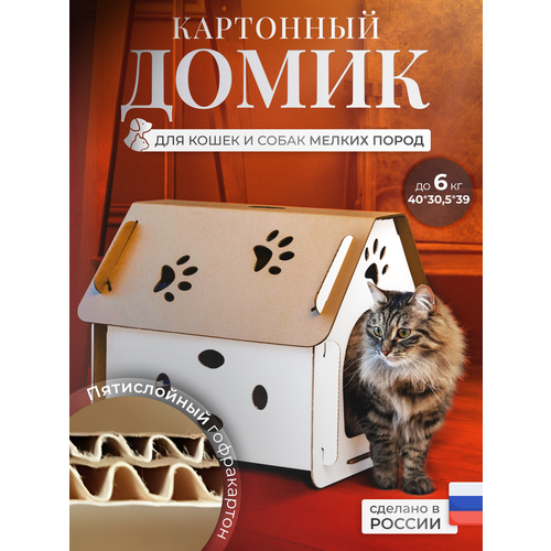 Домик для кошек из картона, дом для кота большой, домик для кошек, домик-лежак для животных, домик для кошек и собак фото