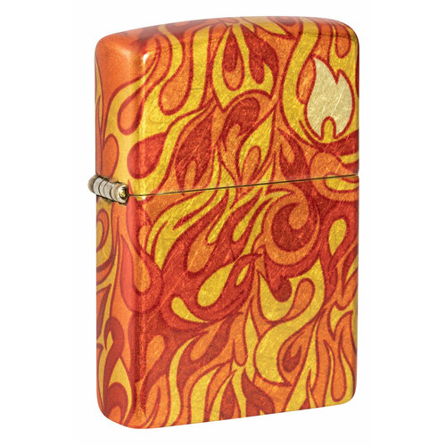 Зажигалка ZIPPO Fire с покрытием 540 Tumbled Brass, латунь/сталь, разноцветная, 38x13x57 мм фото