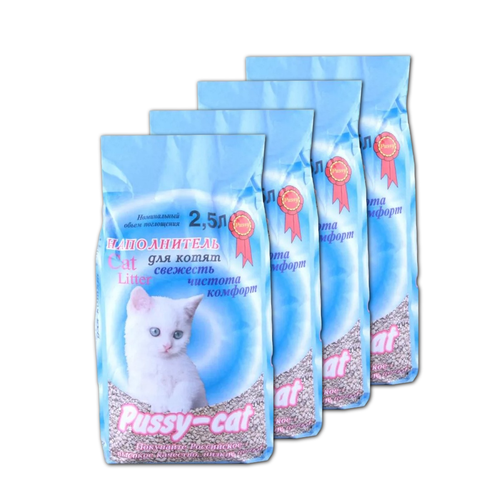 Наполнитель PUSSY-CAT Cat Litter Oceanic впитывающий цеолитовый для котят (2,5 л/1,5 кг) 4 шт фото