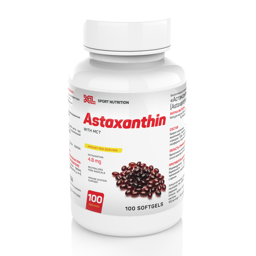 Астаксантин 240% XL Astaxanthin with MCT, 100 капсул, комплекс для иммунитета фото