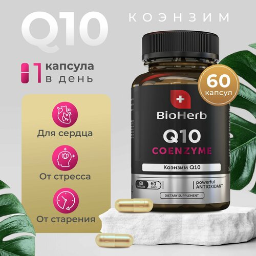 BioHerb БАД Коэнзим Q10, витамины для красоты и молодости, 60 капсул фото