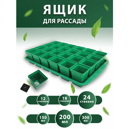 Набор для рассады с поддоном: горшочки 200 мл 24 шт. / горшочки для рассады фото