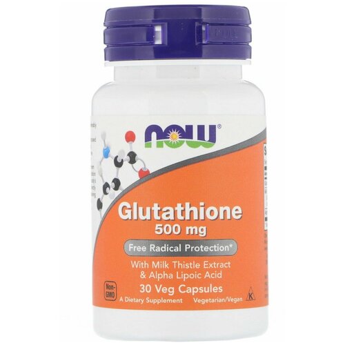 NOW Glutathione, Глутатион 500 мг, 30 капсул фото