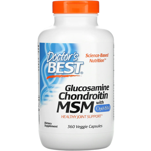 Капсулы Doctor's Best Glucosamine, Chondroitin with MSM OptiMSM, 480 г, 480 мл, 360 шт. фото