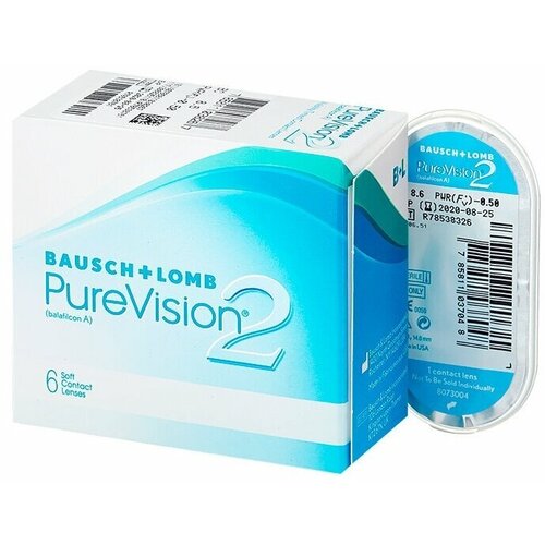 Контактные линзы Bausch & Lomb PureVision 2 HD., 6 шт., R 8,6, D -10 фото