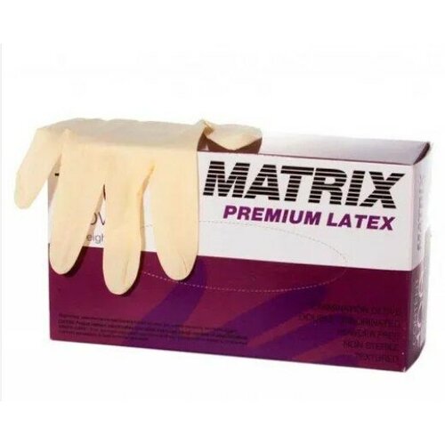 Перчатки латексные медицинские MATRIX PREMIUM LATEX, цвет: желтый, размер S, 100 шт. (50 пар) двойной хлоринации фото