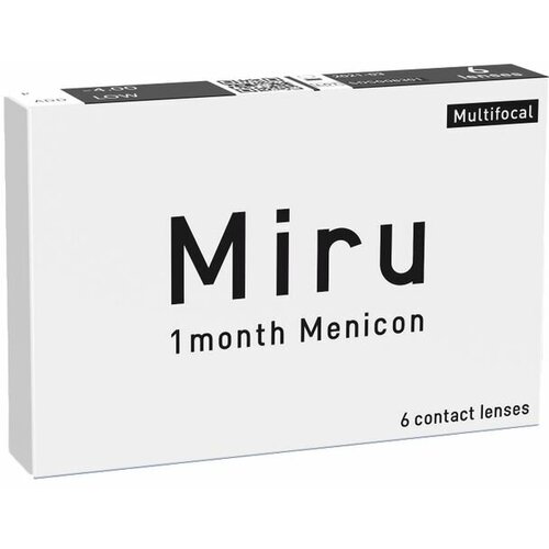 Контактные линзы Menicon Miru 1month Multifocal, 6 шт., R 8,6, D +4,25, ADD: низкая, прозрачный, 1 уп. фото