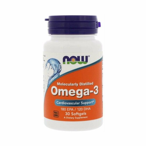 Омега 3 1000 мг Рыбий жир NOW Omega-3 30 капсул фото