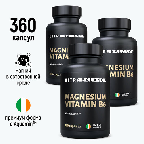 Магний В6, 360 капсул, Ultrabalance Magnesium Vitamin B6 Premium фото