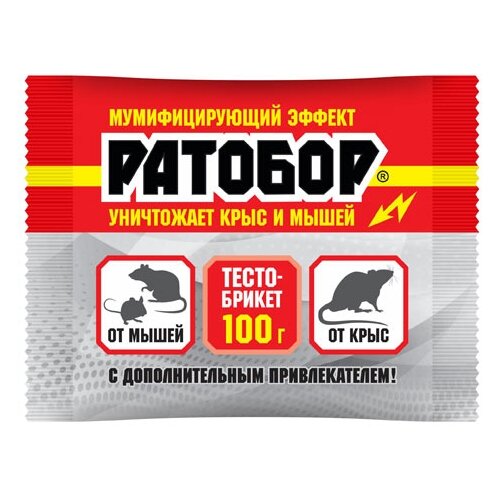 Средство Ратобор Тесто-брикет 100 г, пакет, 0.1 кг фото