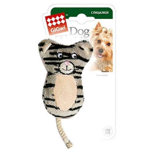 Игрушка  для кошек   GiGwi Dog Toys Кот без набивки (75024),  серый, 1шт. фото