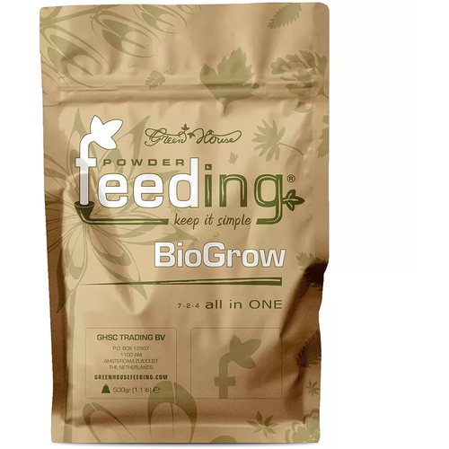 Удобрение для растений Powder Feeding BioGrow 0,5кг, органическое удобрение на фазу вегетации фото