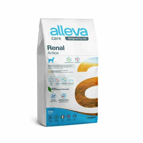 фотография Сухой корм для собак Alleva Care Renal-Antiox 2 кг, при почечной недостаточности и мочекаменной болезни, купить за 3419р