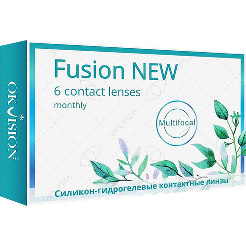 фотография Контактные линзы OKVision Fusion New Multifocal, 6 шт., R 8,6, D -4, ADD: высокая, ADD: +2.50 D, купить за 2600р