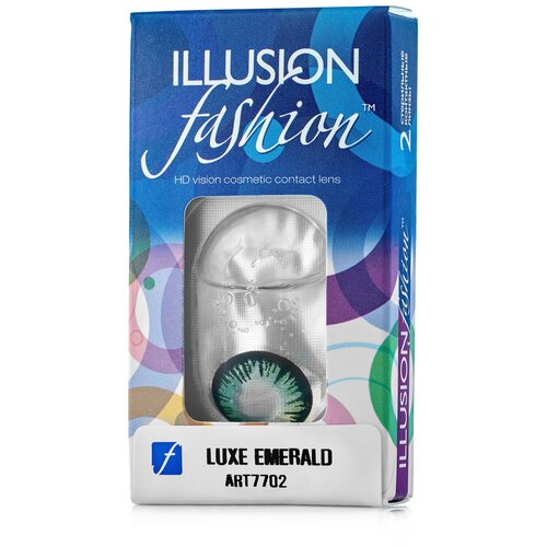 Контактные линзы ILLUSION Fashion Luxe, 2 шт., R 8,6, D -6, Emerald фото