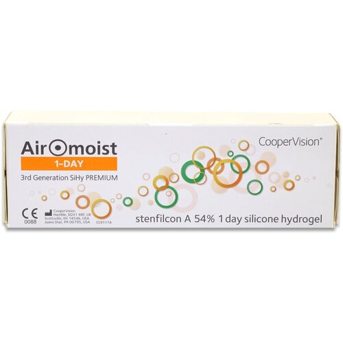 Контактные линзы CooperVision Airomoist 1 Day Premium, 30 шт., R 8,4, D +1 фото