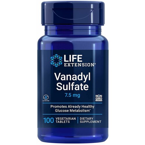 Life Extension Vanadyl Sulfate 7.5 mg (Ванадий Сульфат 7,5 мг) 100 вег таблеток (Life Extension) фото