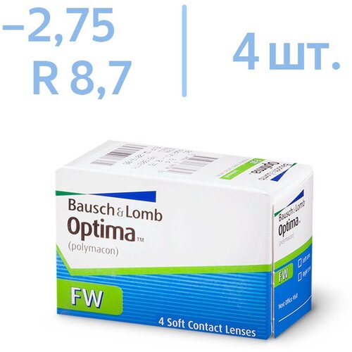 Контактные линзы Bausch & Lomb Optima FW, 4 шт., R 8,7, D -2,75 фото