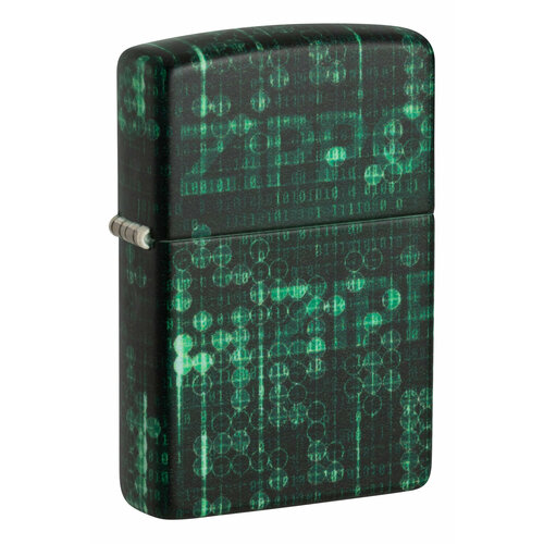 Зажигалка ZIPPO Pattern с покрытием Glow In The Dark Green, латунь/сталь, черно-зеленая, 38x13x57 мм фото