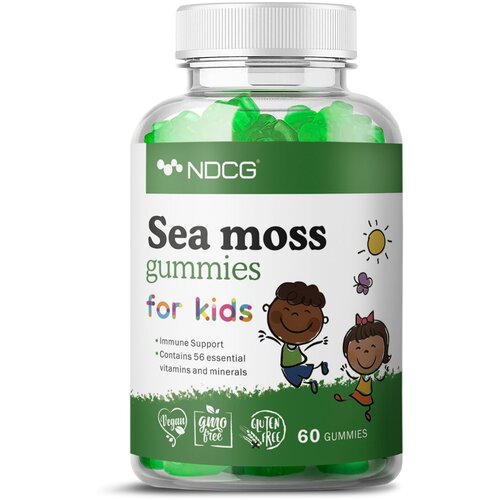 Ирландский мох NDCG витаминно-минеральный комплекс для детей, Sea moss for kids, со вкусом яблока и апельсина, 60 жевательных конфет, 2 упаковки фото