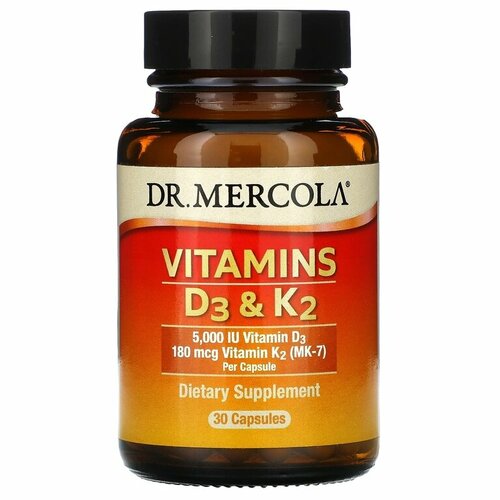 Капсулы Dr. Mercola Vitamins D3 & K2, 30 шт. фото