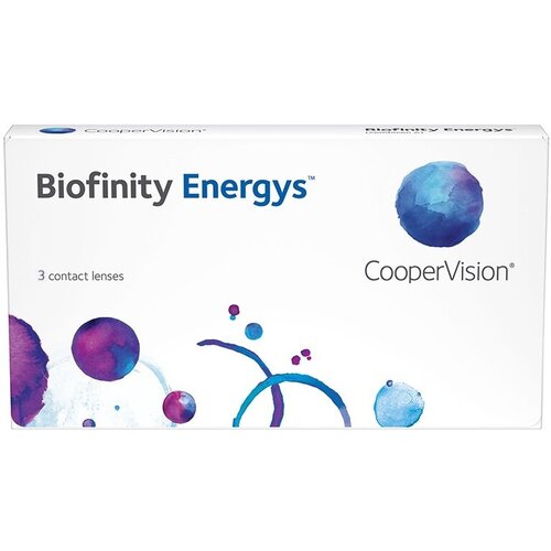 Контактные линзы CooperVision Biofinity Energys, 3 шт., R 8,6, D +3, прозрачный, 1 уп. фото