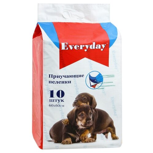 Пеленки для щенков впитывающие Everyday Гелевые 60х60 см 10 шт. 1 шт. 60 см 60 см белый фото