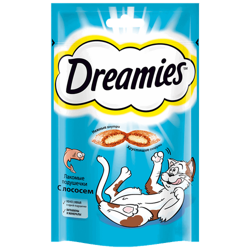 Лакомство для кошек  Dreamies Подушечки, 140 г лосось фото