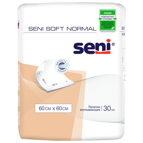 Пеленки впитывающие одноразовые Seni Soft Normal 60 x 60 см, 30 шт. фото