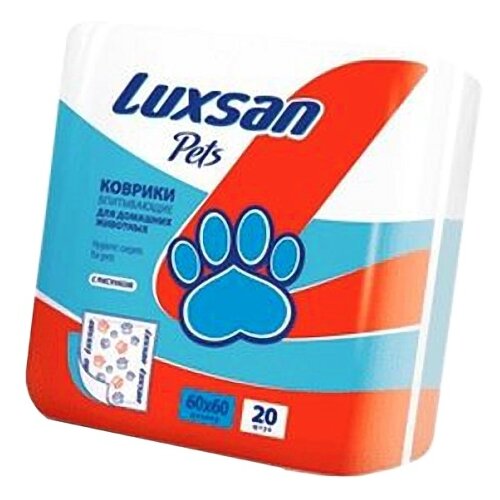 Пеленки для собак впитывающие Luxsan Pets с рисунком 60х60х29 см 20 шт. 1 шт. 60 см 60 см 29 см красный фото