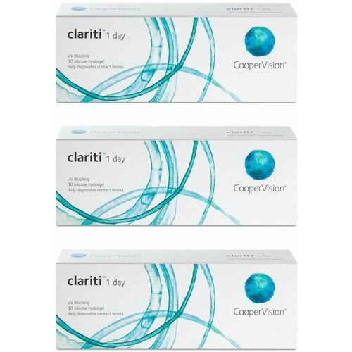 Контактные линзы CooperVision Clariti 1 day, 30 шт., R 8,6, D +3,25, 3 уп. фото