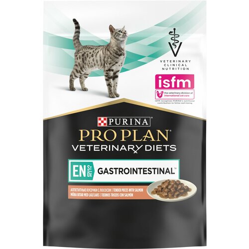 Влажный корм Pro Plan Veterinary diets EN Gastrointestinal для взрослых кошек при расстройствах пищеварения с лососем - 85 г фото