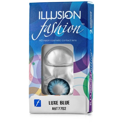 Контактные линзы ILLUSION Fashion Luxe, 2 шт., R 8,6, D -5,5, blue фото