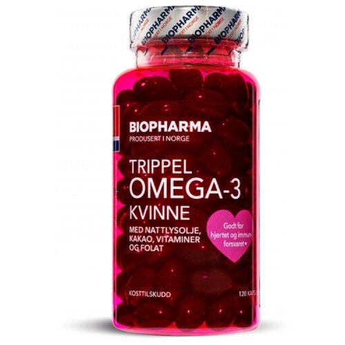 Biopharma Trippel Omega-3 Kvinne капс., 155 г, 120 шт., шоколад фото