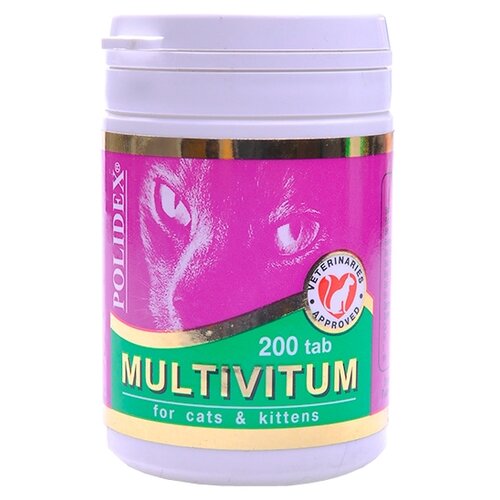 Витамины Polidex Multivitum для кошек , 200 таб. фото