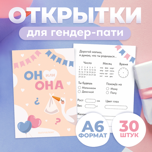 Гендер-пати Открытка - голосование «Он или она», Выручалкин фото