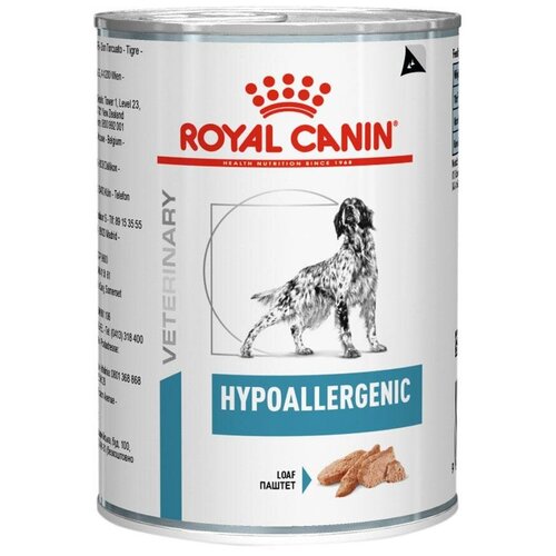 фотография Влажный корм для собак Royal Canin Hypoallergenic, при аллергии 1 уп. х 1 шт. х 400 г, купить за 699р