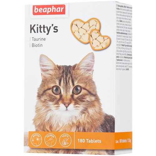 Кормовая добавка Beaphar Kitty's Taurine + Biotin , 180 таб. фото