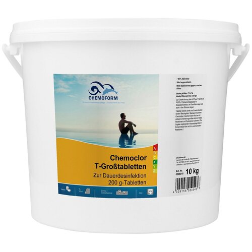 Таблетки для бассейна Chemoform Chemoclor T-Großtabletten (по 200 гр), 10 л фото