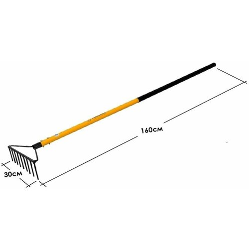 Универсальные грабли Tornadica (Торнадика) с черенком, 9 зубьев, ширина 300 мм. фото