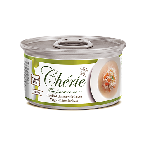 Влажный корм для кошек Pettric Cherie Grain Free, беззерновой, с курицей, с овощами 24 шт. х 80 г (кусочки в соусе) фото