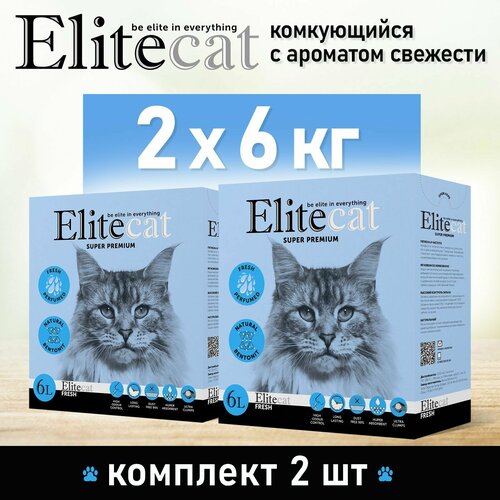 Наполнитель для кошачьего туалета комкующийся с ароматом свежести EliteCat 