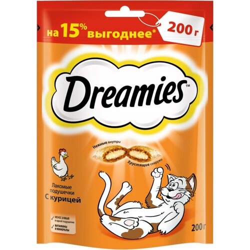 DREAMIES Лакомые подушечки с курицей д/кошек 200г фото