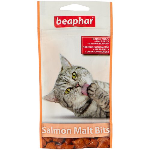 Лакомство для кошек  Beaphar Salmon Malt Bits, 35 г лосось фото