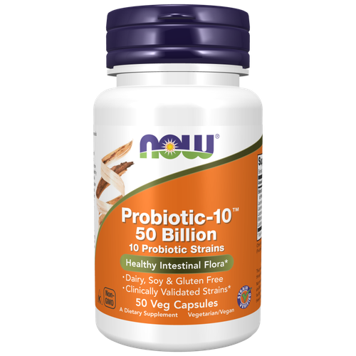 NOW Probiotic-10 50 Billion (Пробиотик-10 50 миллиардов) 50 капсул фото