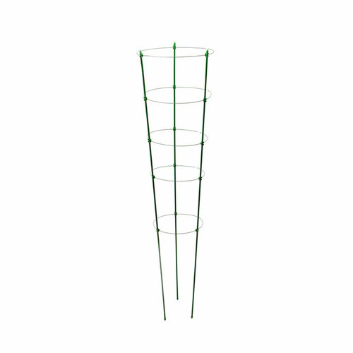 Кустодержатель, d = 32–30–28–26–24 см, h = 150 см, 5 колец, металл, зелёный, Greengo (комплект из 4 шт) фото