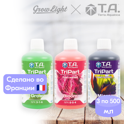 Комплект удобрений Terra Aquatica TriPart Grow + Bloom + MicroHW, 500 мл фото