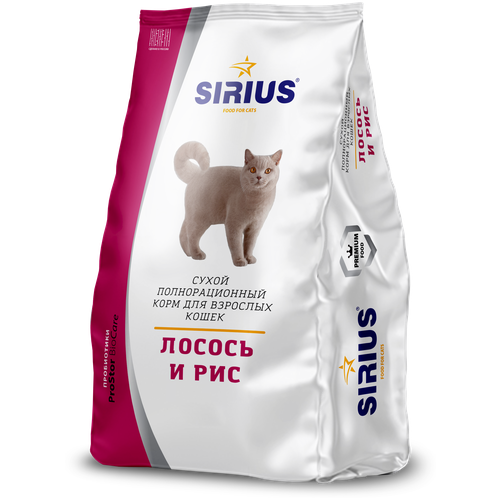 Сухой корм для кошек Sirius Лосось и Рис  для взрослых кошек 400 г фото