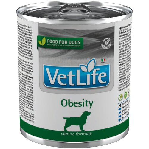 фотография Влажный корм для собак Farmina Vet Life Canine Obesity при избыточном весе 6 уп. х 1 шт. х 300 г, купить за 2300р